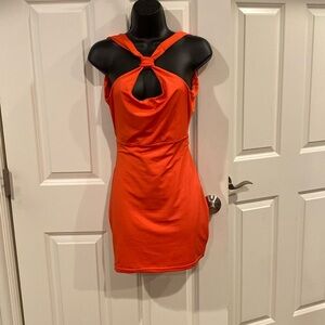 XS Superdown Orange lined Dress - new with tags